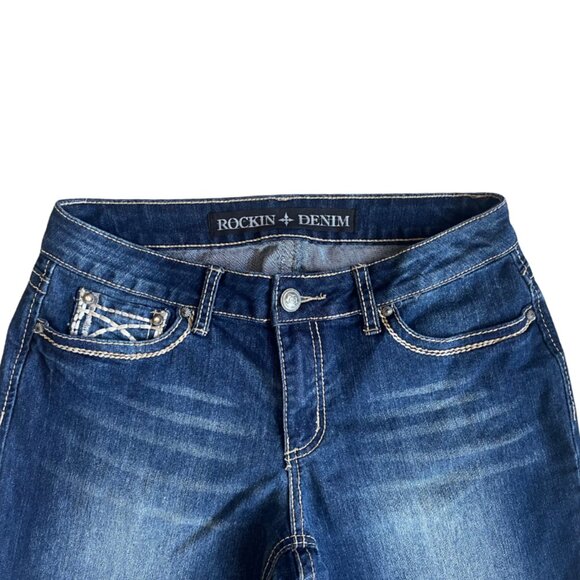 Vintage Rockin Denim Jean Y2K Capri Pants Size 8 - Picture 4 of 9